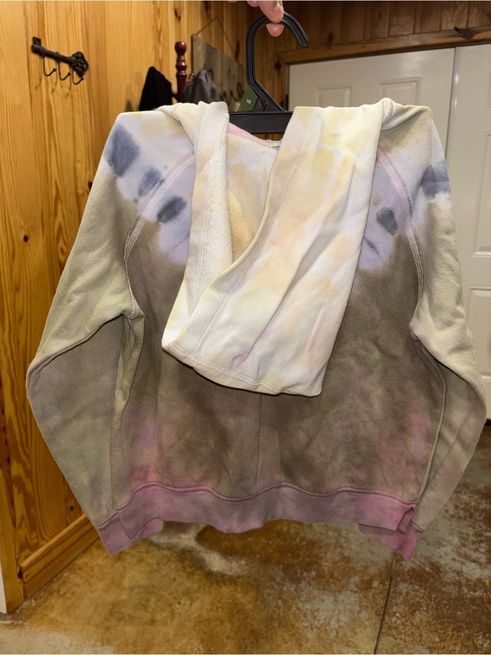 True Craft Pastel Tie-Dye Hoodie in Pink, Green & Yellow - Picture 3 of 3